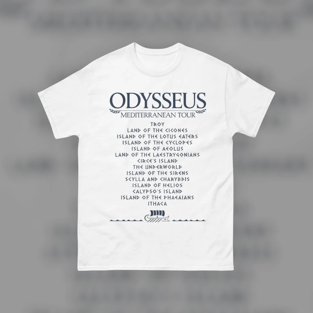 Odysseus Mediterranean Tour Tee Vintage Greek Mythology Odyssey Shirt Troy To Ithaca Gift