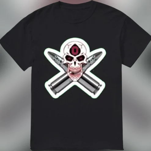 Ohio State Skull Crossed Bullets Graphic Tee Vintage Buckeyes Game Day Shirt