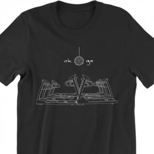 OK Go Treadmill Dance Graphic Tee Indie Rock Band Music Video Shirt for Fans