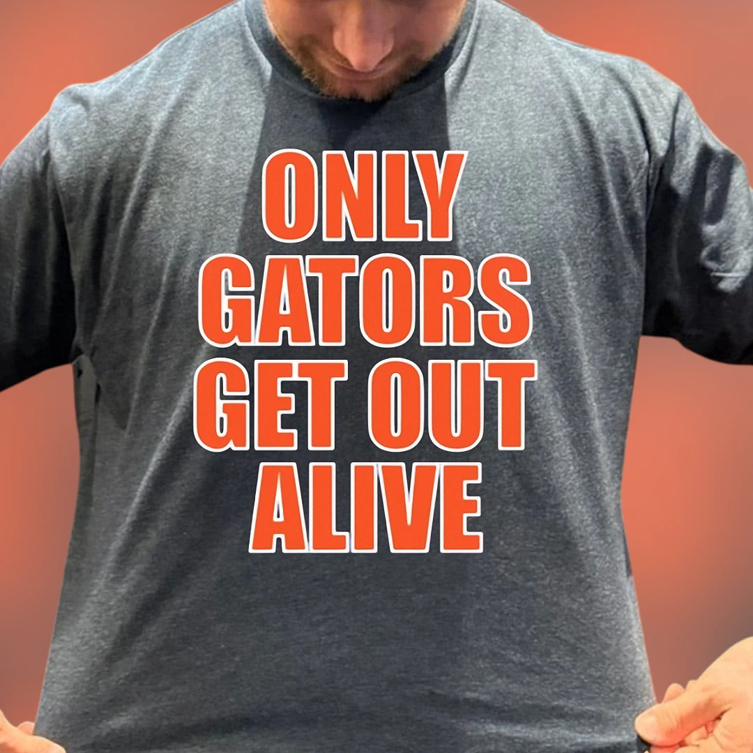 Only Gators Get Out Alive Tee, Florida Gators Football Game Day Shirt, Retro College Sports Fan Apparel