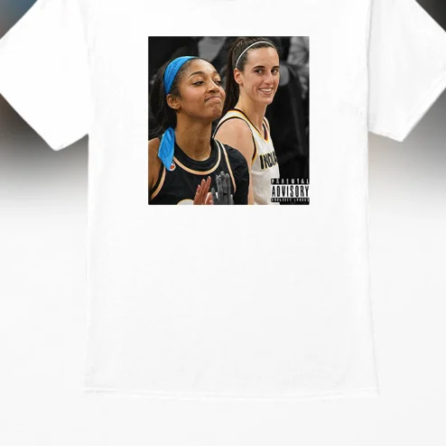 Parental Advisory Tee Angel Reese and Caitlin Clark Basketball Graphic Shirt, Vintage Sports Fan Gift Unisex Streetwear