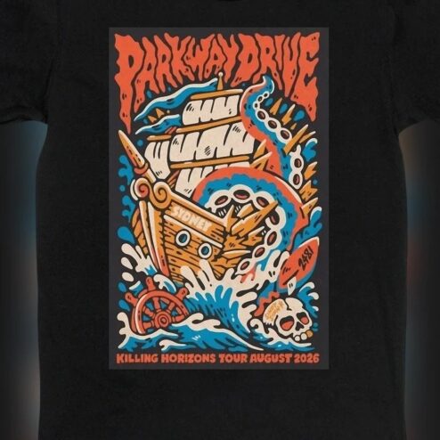 Parkway Drive Killing Horizons Tour August 2026 Tee, Metalcore Band Concert Graphic T-Shirt Gift for Fans