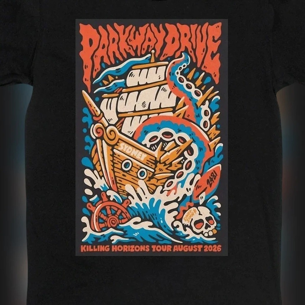 Parkway Drive Killing Horizons Tour August 2026 Tee, Metalcore Band Concert Graphic T-Shirt Gift for Fans