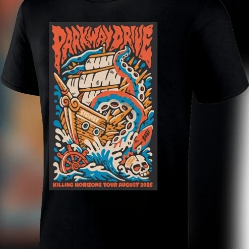 Parkway Drive Killing Horizons Tour August 2026 Tee Sydney Heavy Metal Concert Graphic Shirt Band Fan Gift