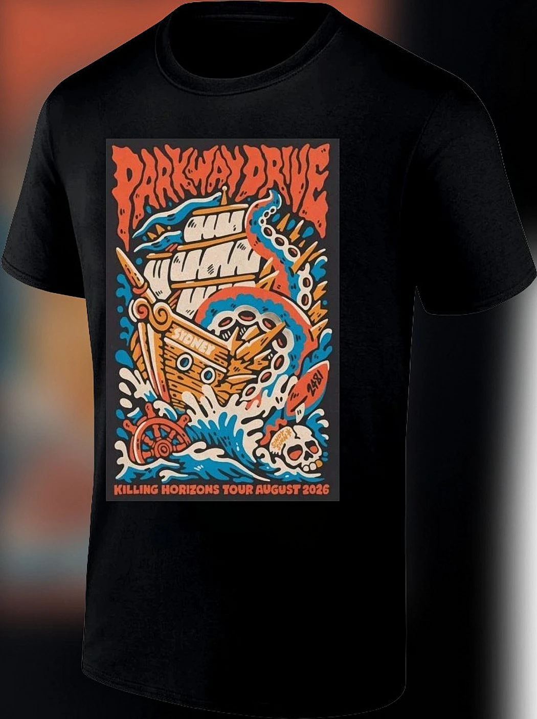 Parkway Drive Killing Horizons Tour August 2026 Tee Sydney Heavy Metal Concert Graphic Shirt Band Fan Gift