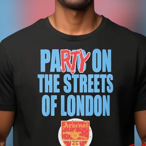 Party on the Streets of London Tee Vintage Arsenal Soccer Fan Streetwear Graphic Shirt