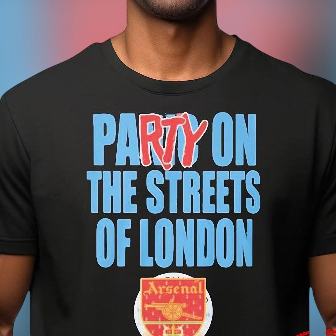 Party on the Streets of London Tee Vintage Arsenal Soccer Fan Streetwear Graphic Shirt