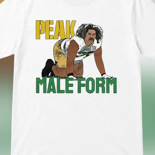 Peak Male Form Elgton Jenkins Tee Funny Football Meme Graphic Shirt for Fans