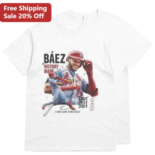 Pedro Baez History Made 3 Home Runs MLB Debut Tee, St. Louis Cardinals Baseball Fan Gift Shirt