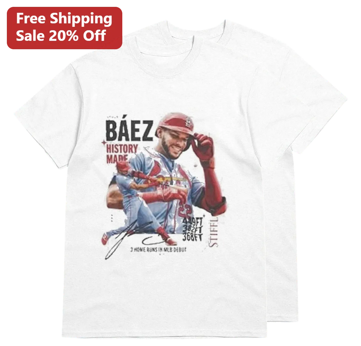 Pedro Baez History Made 3 Home Runs MLB Debut Tee, St. Louis Cardinals Baseball Fan Gift Shirt
