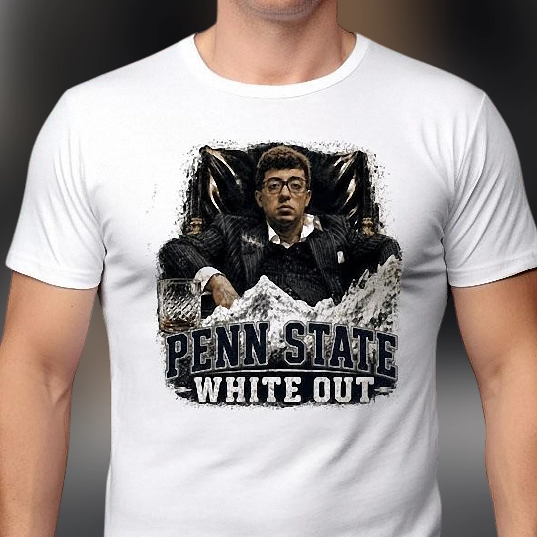 Penn State White Out Scarface Graphic Tee, Tony Montana Parody Game Day Tailgate T-Shirt