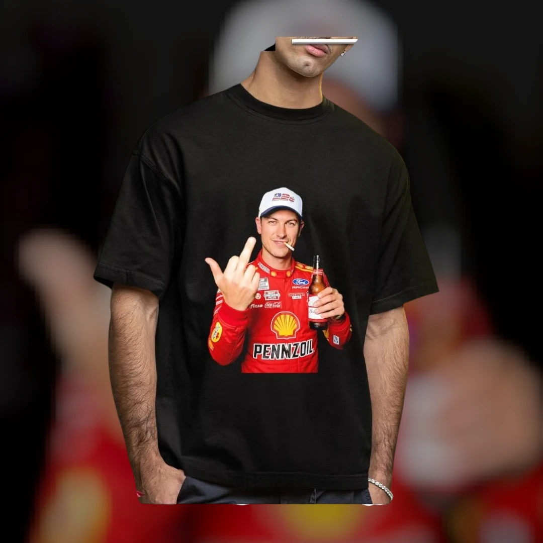 Pennzoil Joey Logano Middle Finger Racing Tee for Motorsports Fans