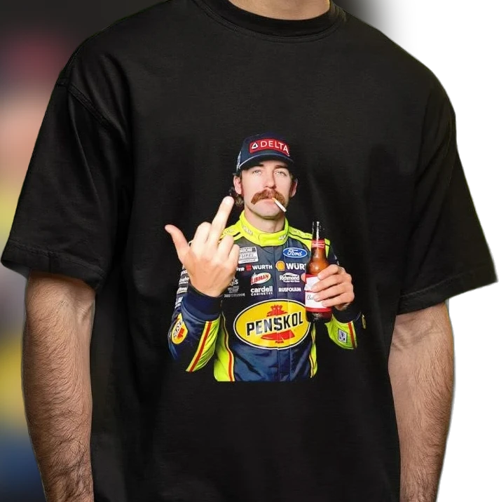 PENSKOL Ryan Blaney Funny Racing Graphic Tee, Edgy Race Car Driver Parody Shirt Gift for Motorsport Fans
