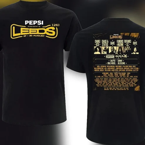 Pepsi Presents Leeds Festival 2026 Lineup Tee, UK Music Concert Tour Graphic Shirt Souvenir