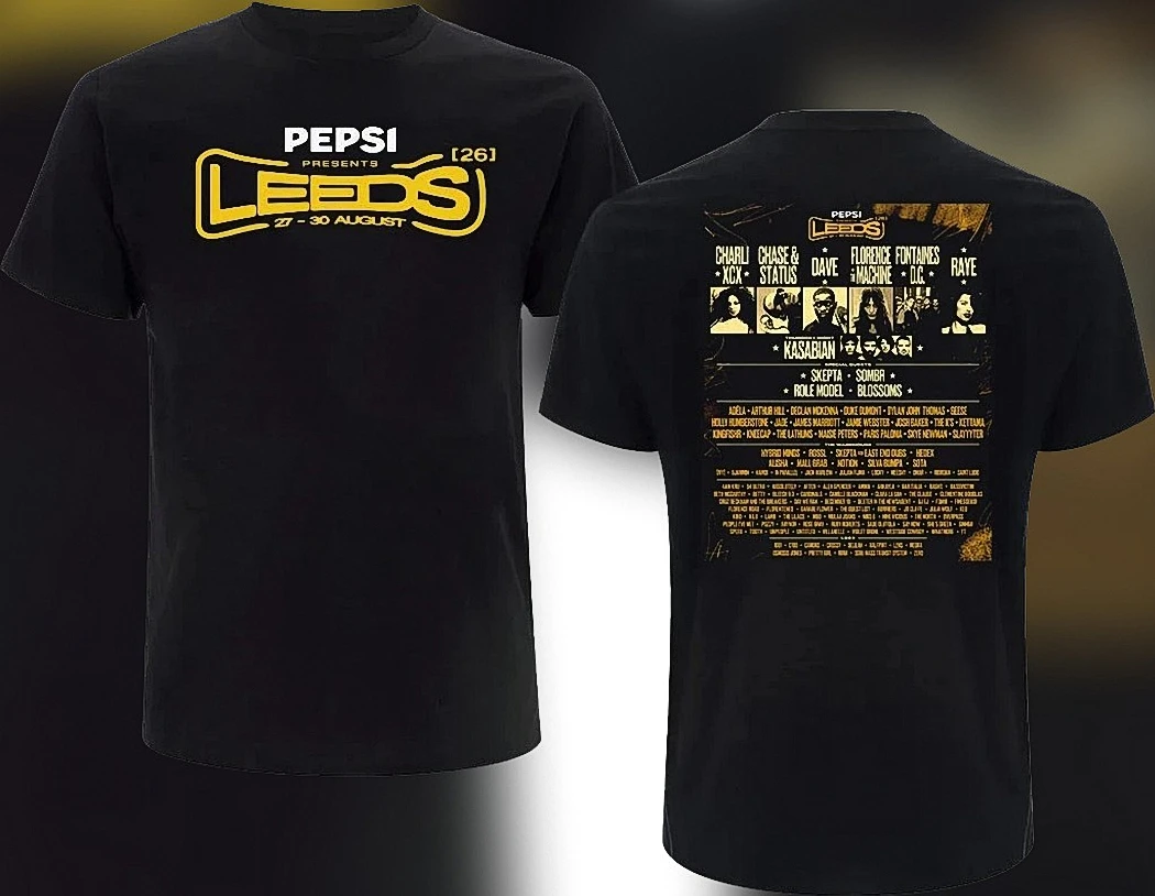 Pepsi Presents Leeds Festival 2026 Lineup Tee, UK Music Concert Tour Graphic Shirt Souvenir