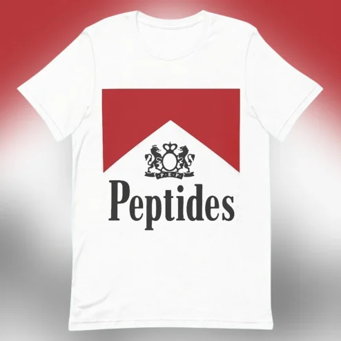 Peptides Tee Funny Gym Bodybuilding Parody Graphic T-Shirt