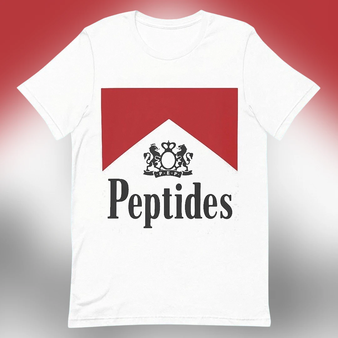 Peptides Tee Funny Gym Bodybuilding Parody Graphic T-Shirt