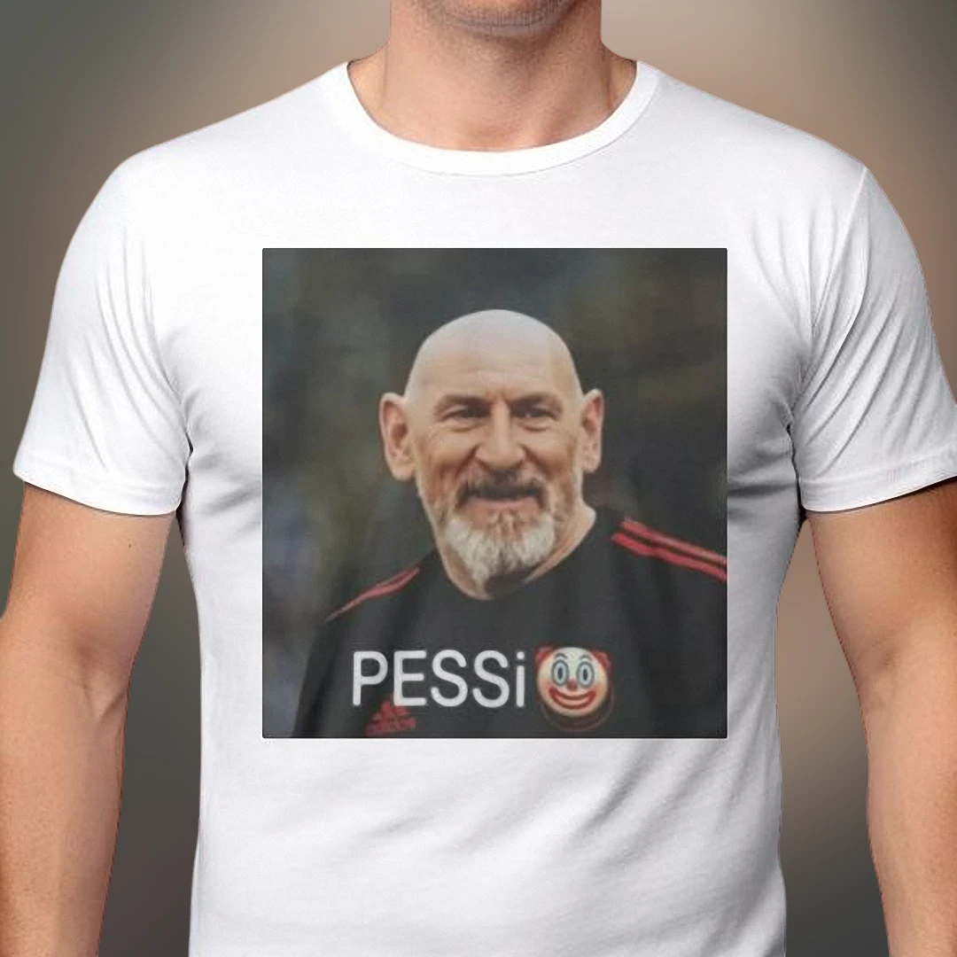 Pessi Clown Meme Graphic Tee Funny Soccer Parody Shirt for Football Fans