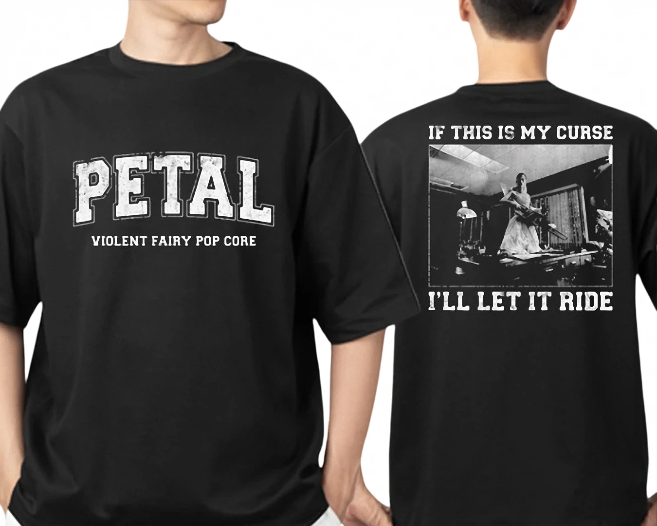 Petal Violent Fairy Pop Core Tee, If This Is My Curse I'll Let It Ride Graphic Shirt, Edgy Grunge Aesthetic Streetwear Top