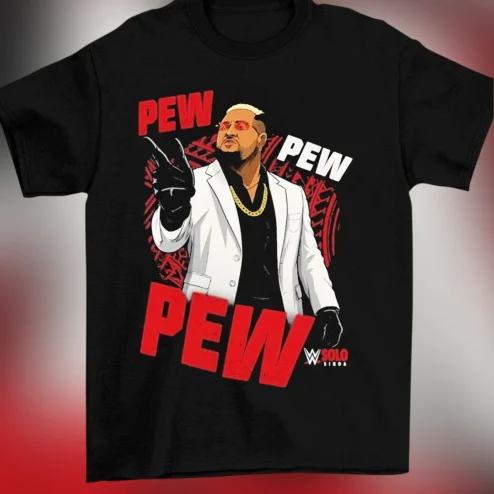 Pew Pew Pew Solo Sikoa Tee, Bloodline Wrestling Graphic Shirt Gift for Fans