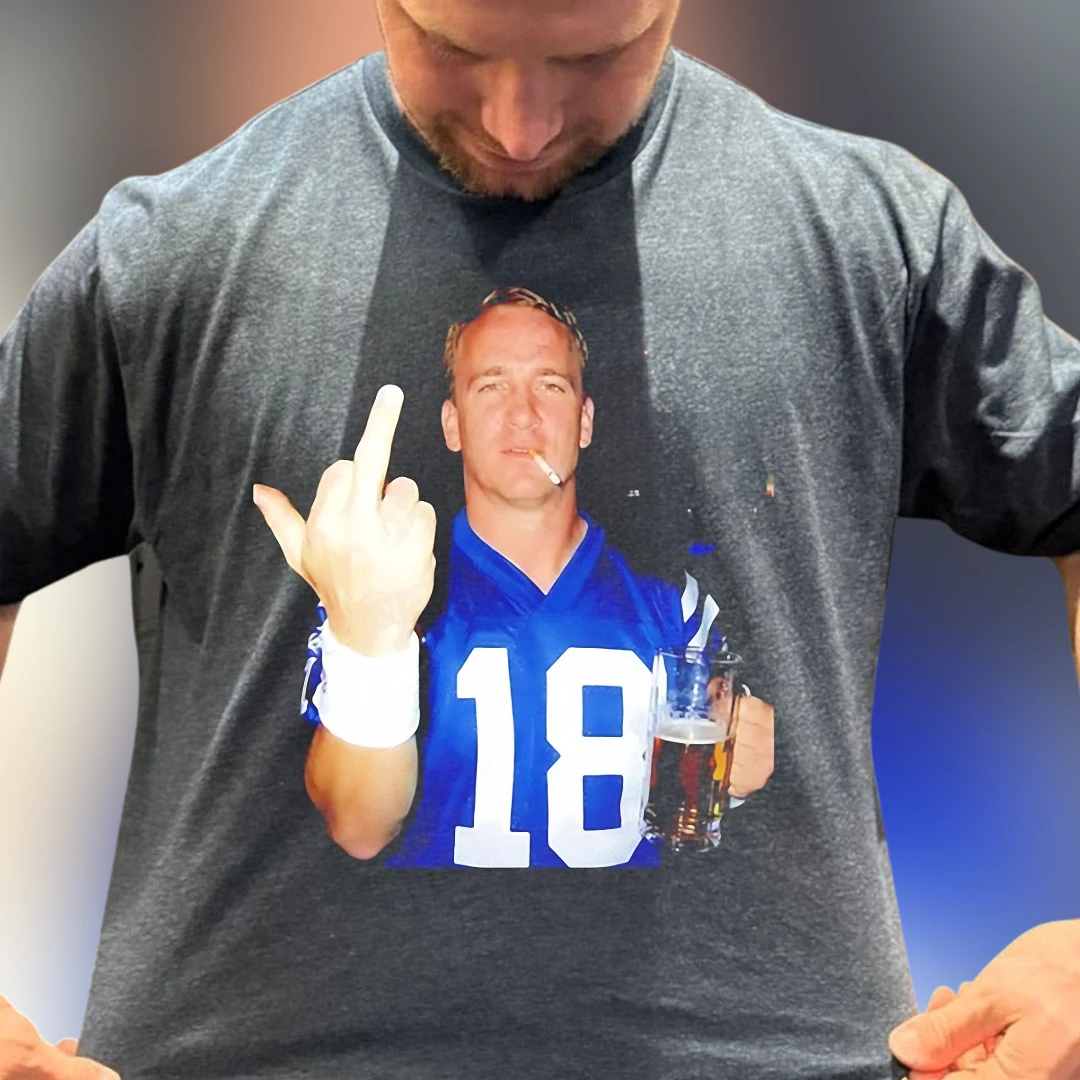 Peyton Manning Funny Meme Tee, Indianapolis Football Fan Graphic T-Shirt Gift