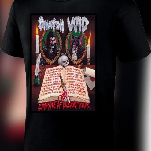 Phantom Void Empire of Blood Tour Tee, Gothic Heavy Metal Band Concert Shirt, Vintage Horror Graphic Tee for Fans