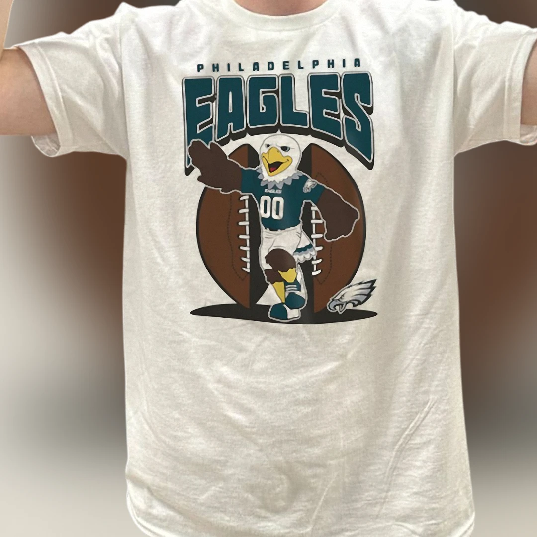 Philadelphia Eagles Mascot Football Retro Graphic Tee, Vintage Sports Fan Game Day Shirt