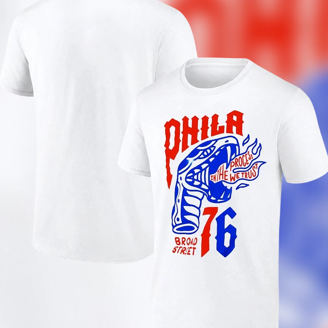 Philadelphia In The Process We Trust Broad Street 76 Graphic Tee, Philly Basketball Fan Snake Streetwear Shirt