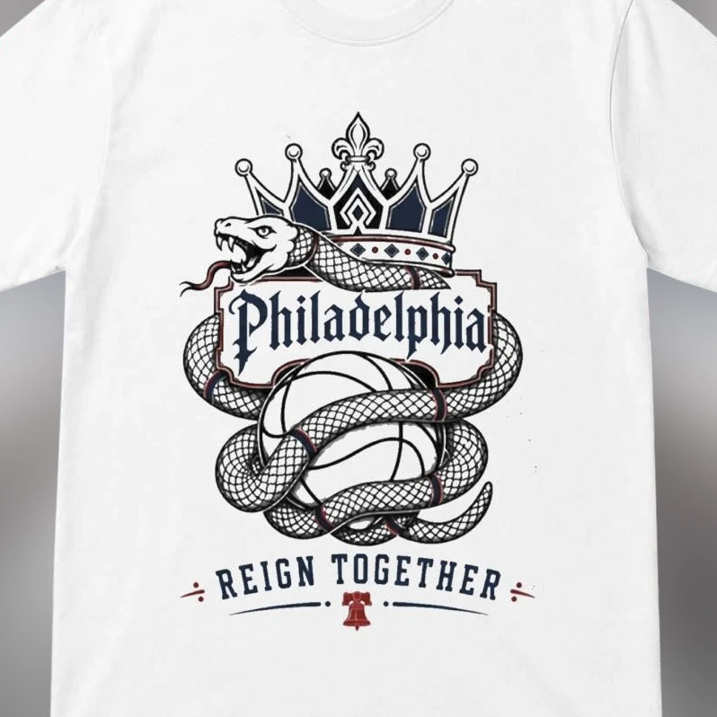 Philadelphia Reign Together Snake Basketball Crown Tee, Philly Sports Fan Graphic T-Shirt