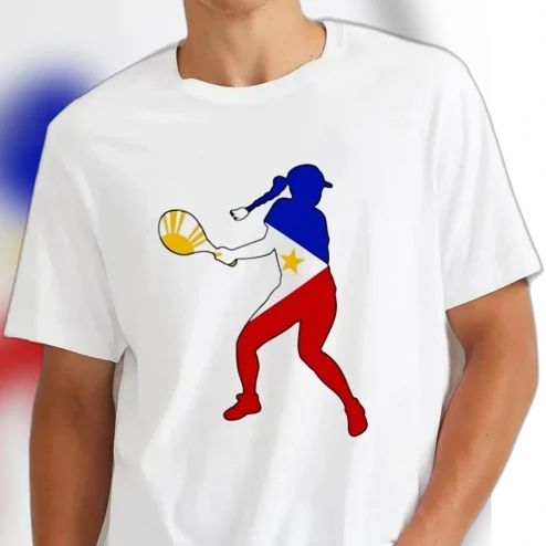 Philippines Flag Pickleball Player Graphic Tee Filipino Pride Sports Shirt