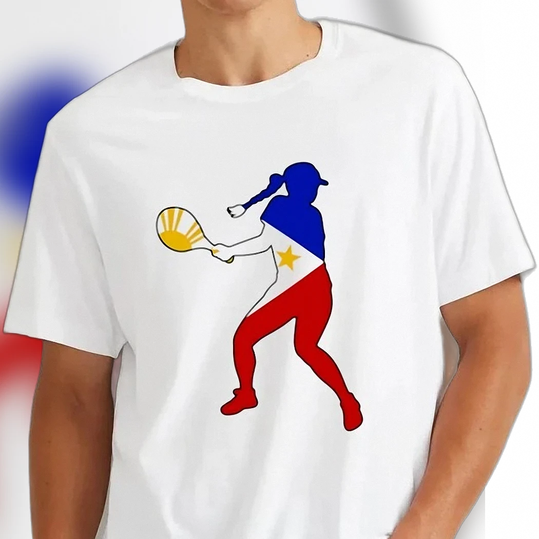 Philippines Flag Pickleball Player Graphic Tee Filipino Pride Sports Shirt