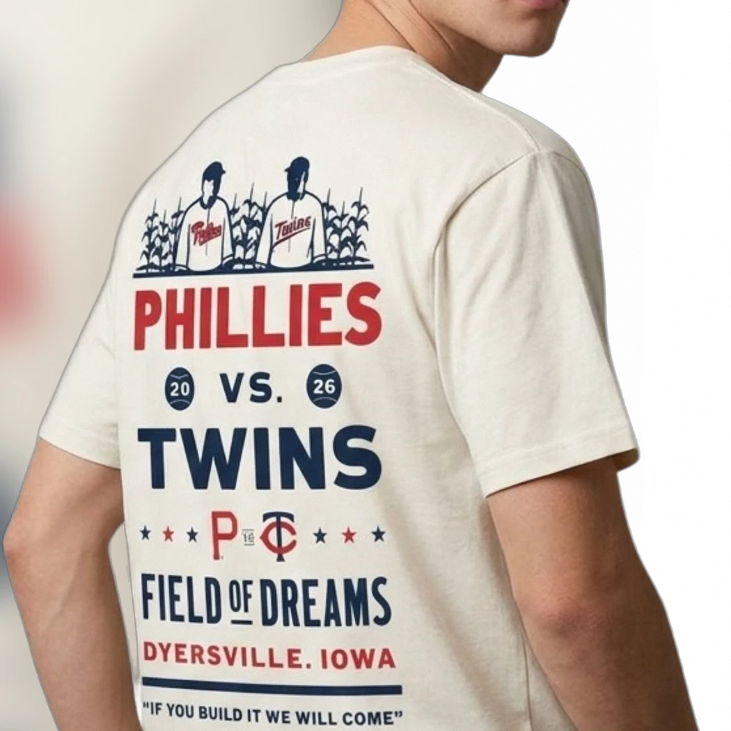 Phillies Vs Twins Field Of Dreams Dyersville Iowa 2026 Vintage Baseball Tee
