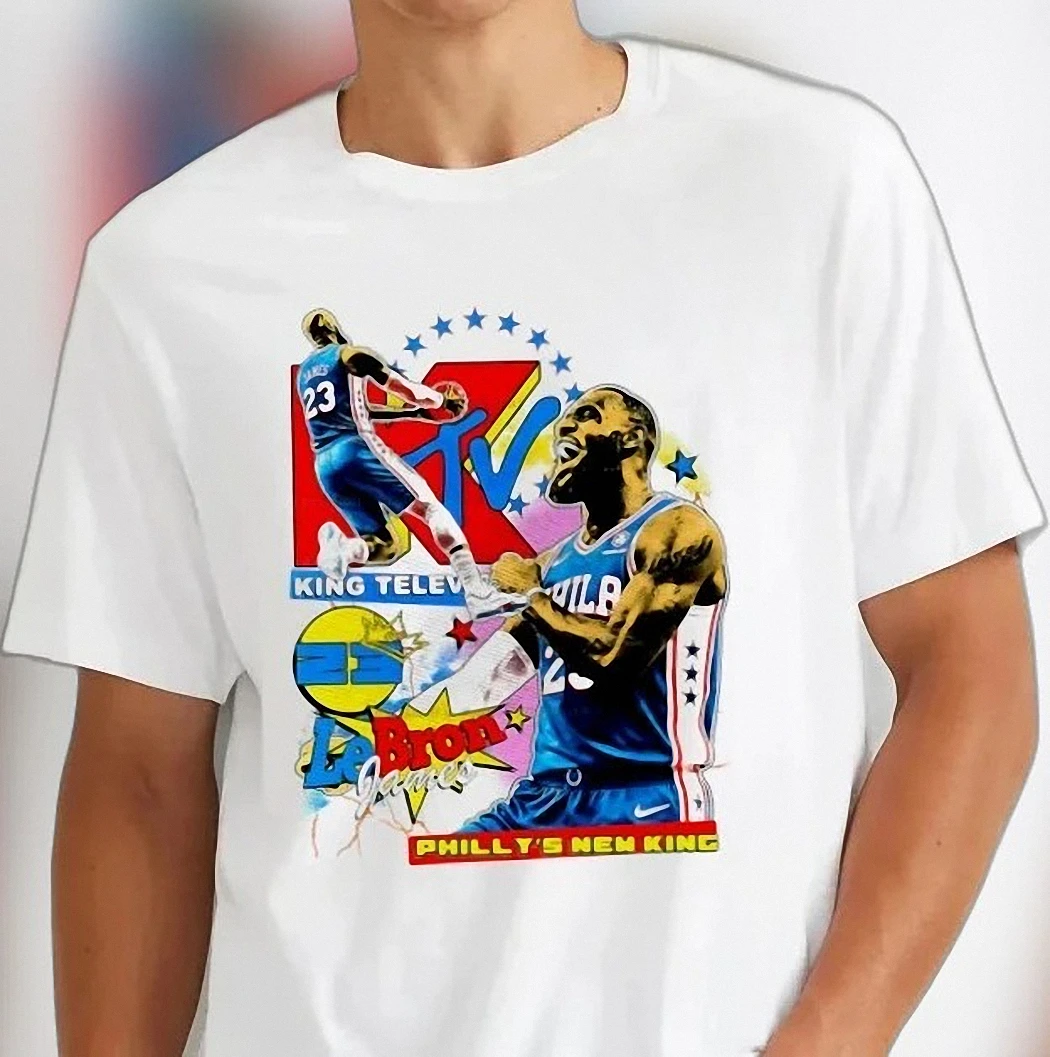 Philly's New King LeBron James Graphic Tee, Vintage 90s Retro Basketball Fan Shirt