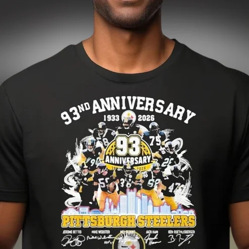 Steelers 93rd Anniversary 1933 2026 Tee, Commemorative Legends Signatures Graphic T-Shirt Gift for Fans