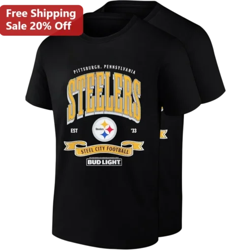 Steelers Est '33 Steel City Football Tee Vintage Pennsylvania NFL Game Day Gift for Fans