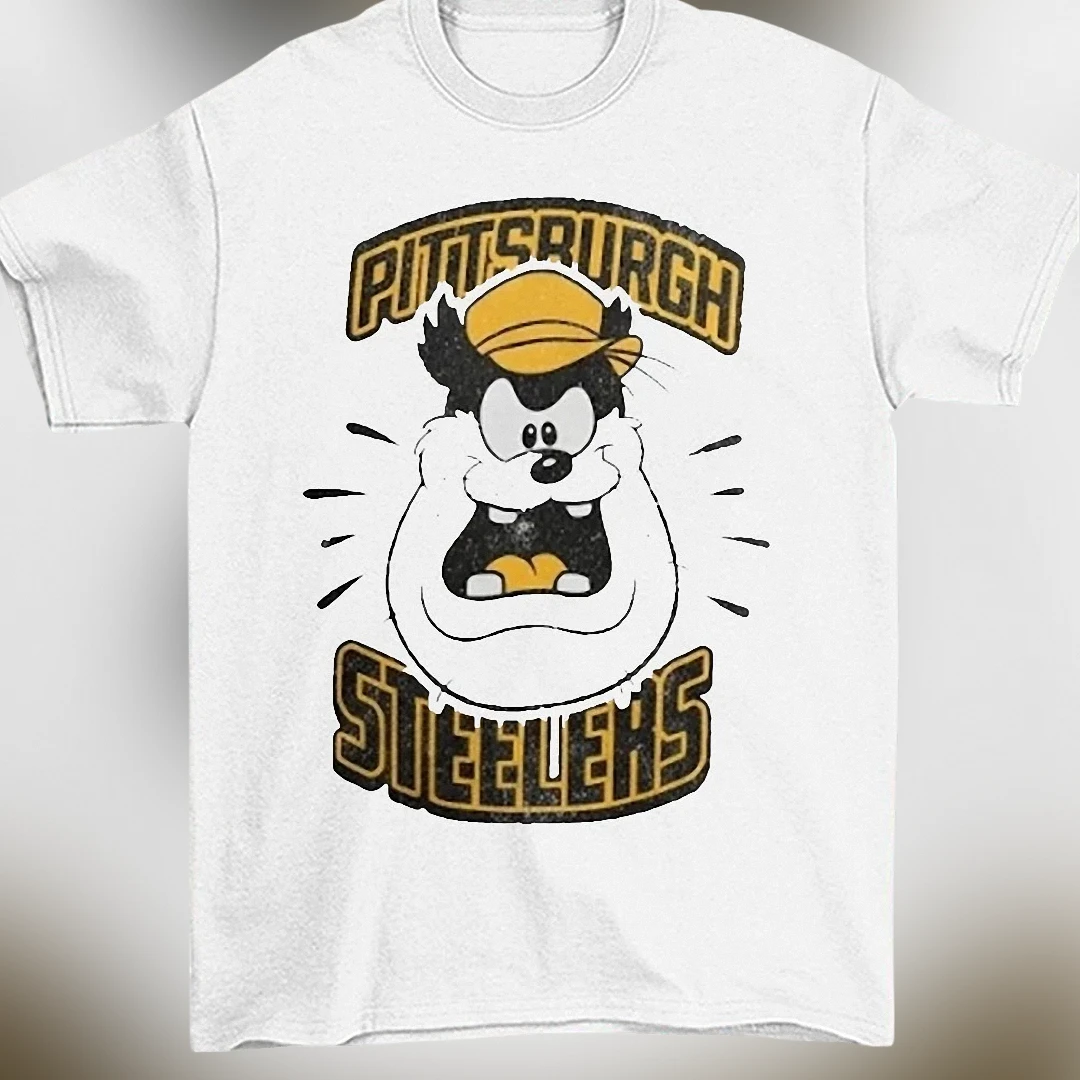 Steelers Tee Vintage Tasmanian Devil Graphic T-Shirt for Football Fans