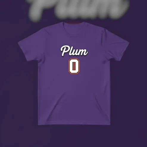 Plum 0 Basketball Jersey Number T-Shirt Purple Athletic Sports Tee