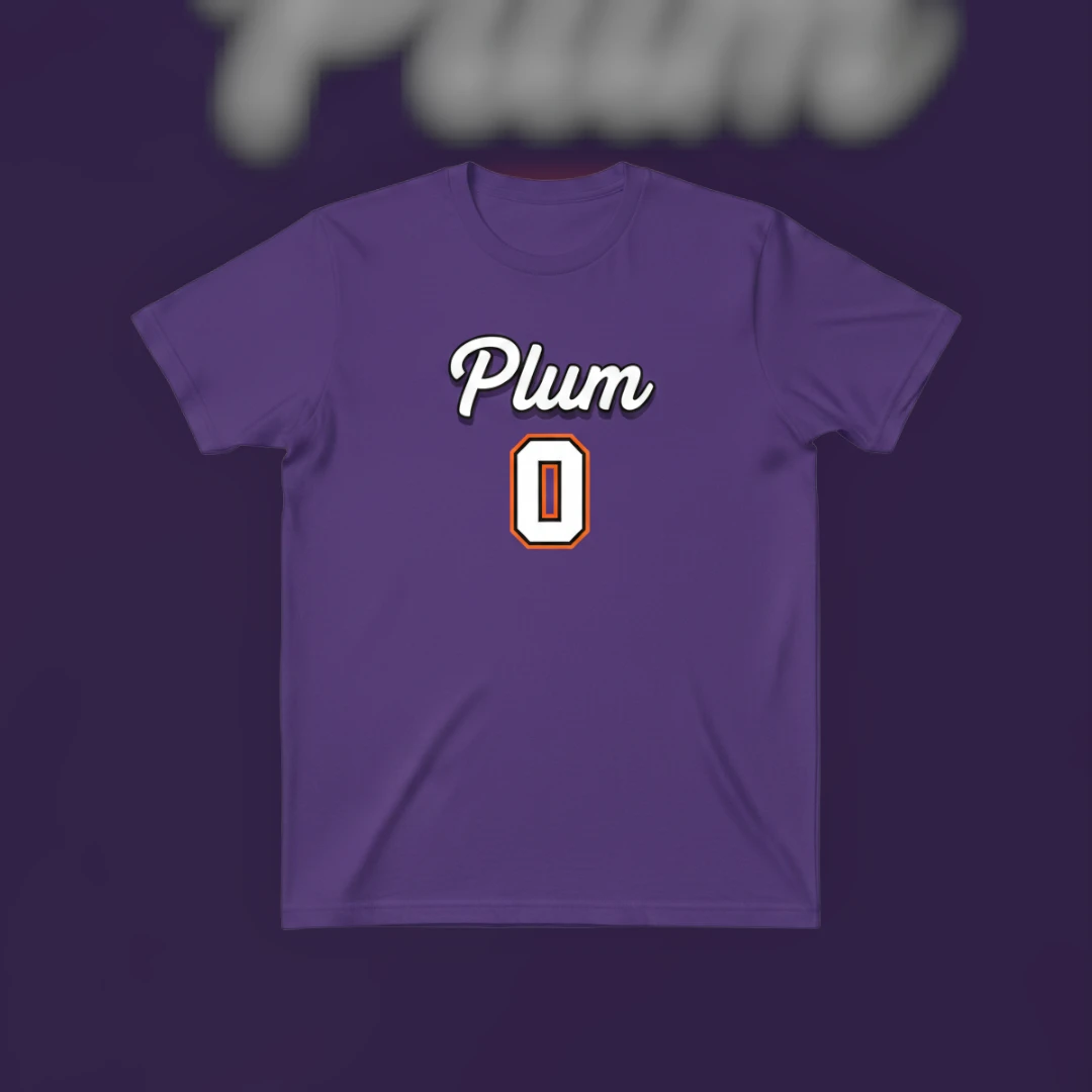 Plum 0 Basketball Jersey Number T-Shirt Purple Athletic Sports Tee