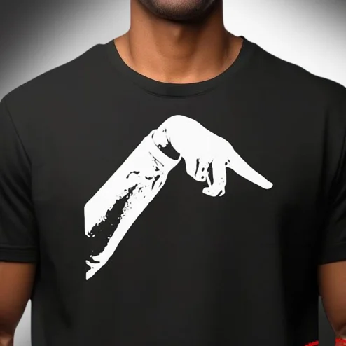 Pointing Hand Gesture Graphic Tee Minimalist Urban Streetwear T-Shirt