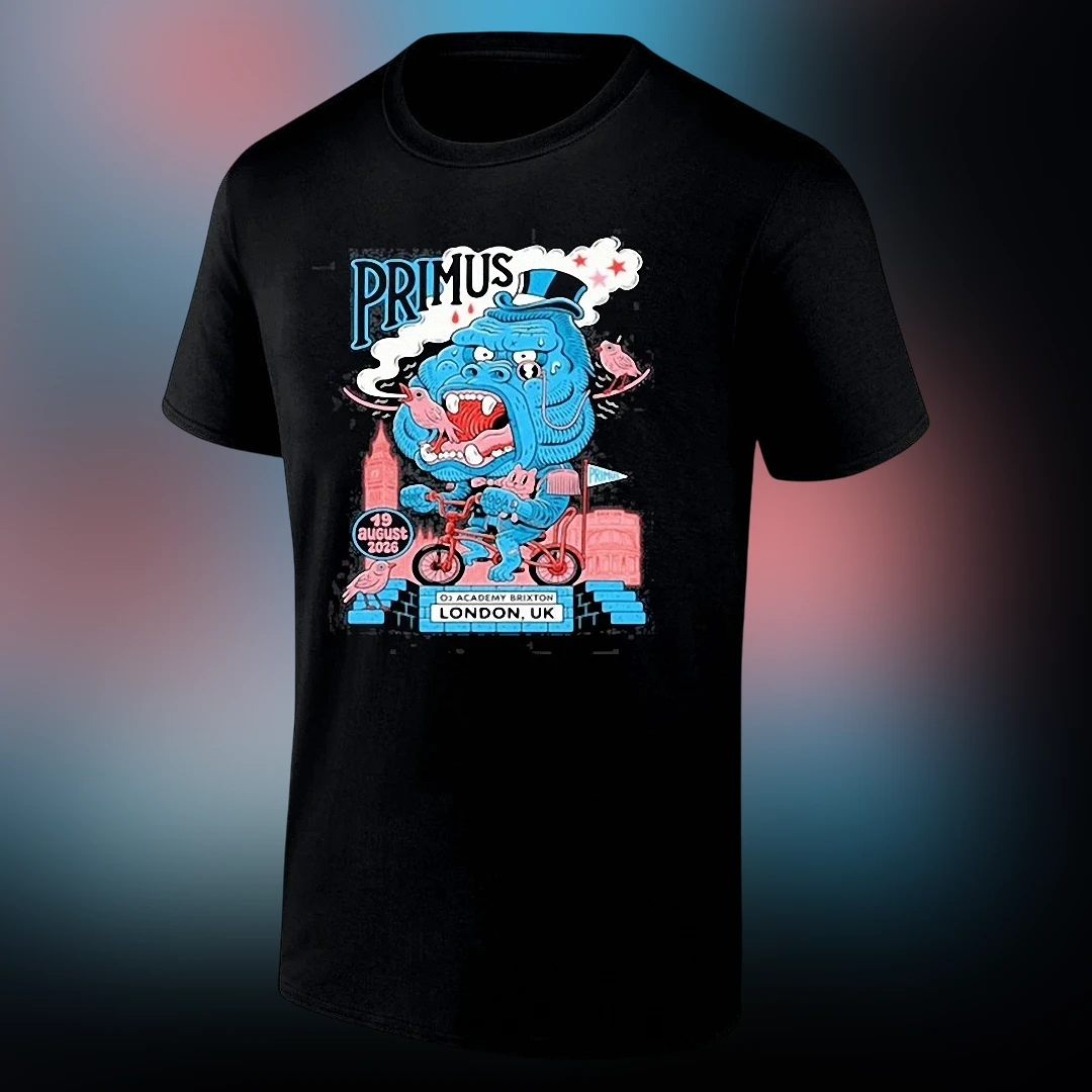 Primus London 2026 Tee O2 Academy Brixton August 19 Concert Graphic Shirt