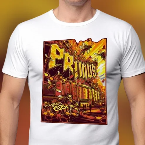 Primus Manchester 17th August 2026 Concert Poster Tee Honeycomb Tour Fan Souvenir Shirt
