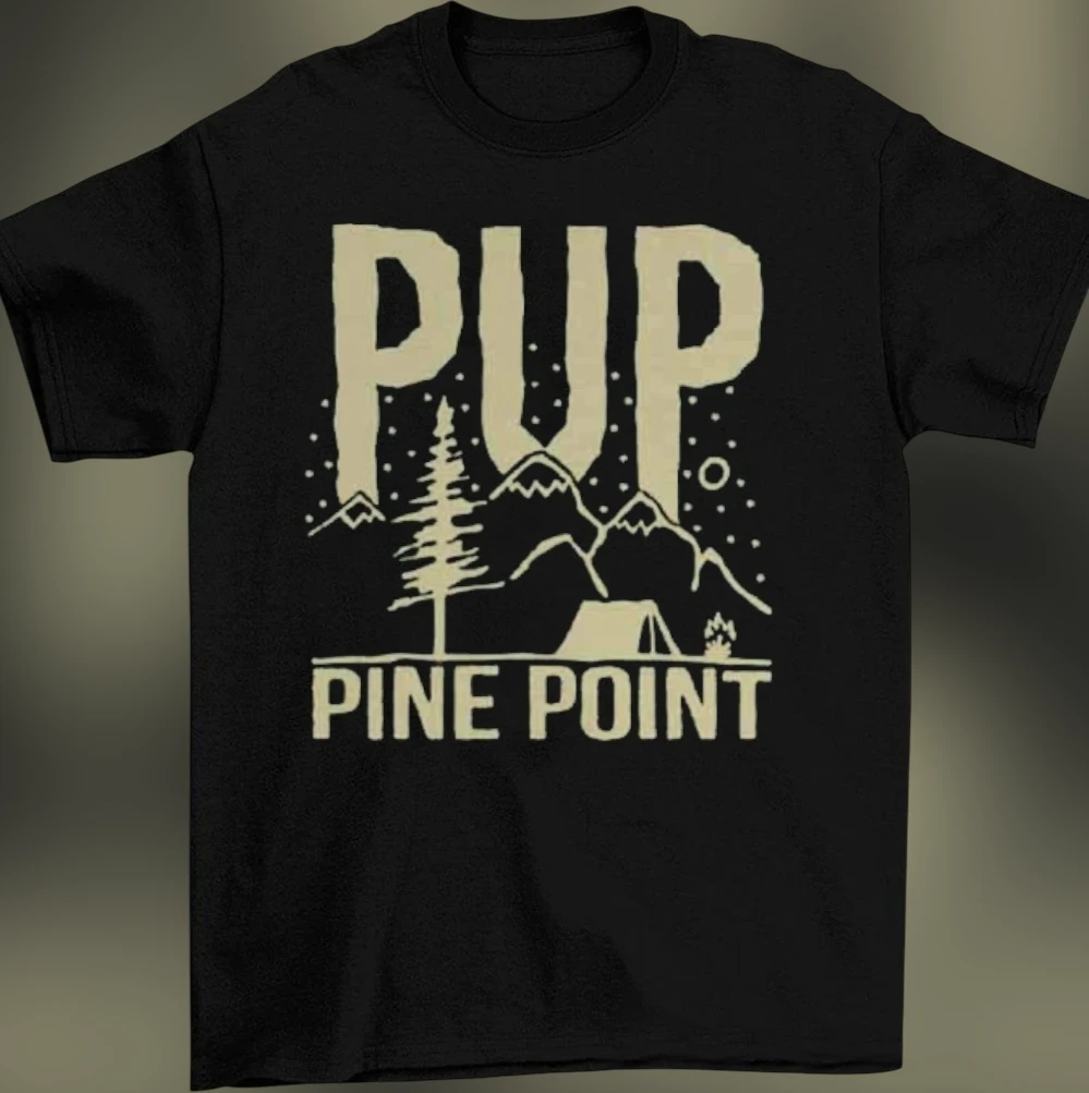 PUP Pine Point Tee, Vintage Band Graphic Camping T-Shirt, Outdoors Nature Lover Music Fan Gift