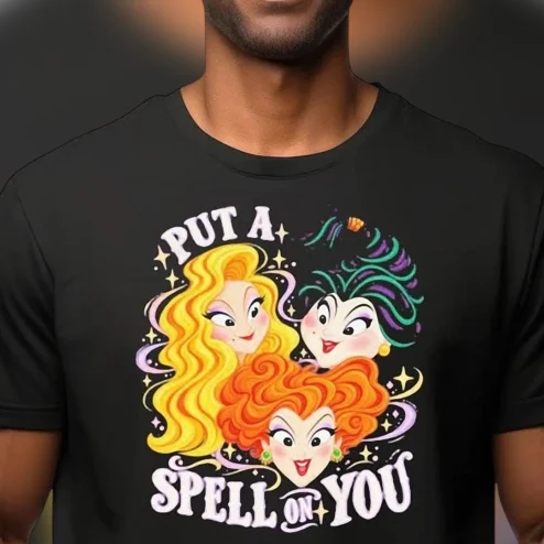 Put A Spell On You Sanderson Sisters Halloween Tee, Cute Retro Spooky Season Witch Graphic Shirt