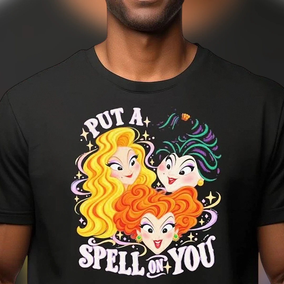 Put A Spell On You Sanderson Sisters Halloween Tee, Cute Retro Spooky Season Witch Graphic Shirt