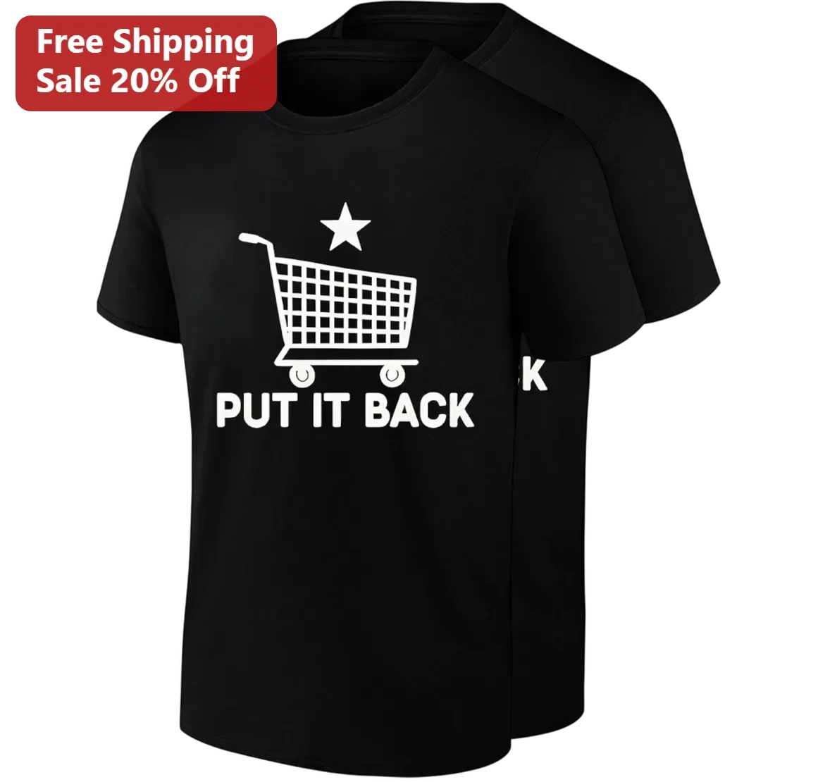Put It Back Tee Funny Shopping Cart Meme Shirt for Retail Workers and Grocery Shoppers
