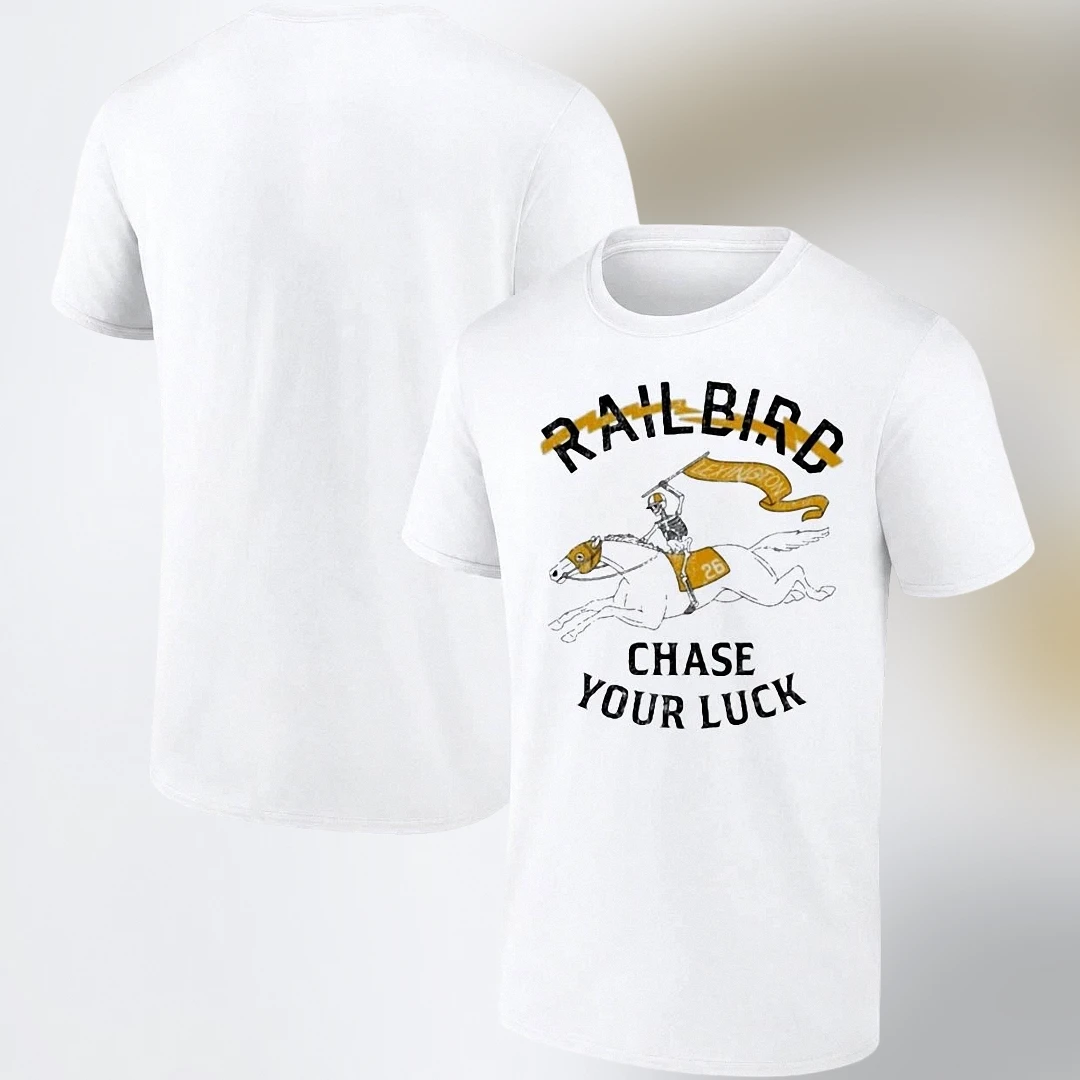 Railbird Chase Your Luck Tee, Vintage Skeleton Jockey Horse Racing Shirt, Lexington Festival Graphic T-Shirt