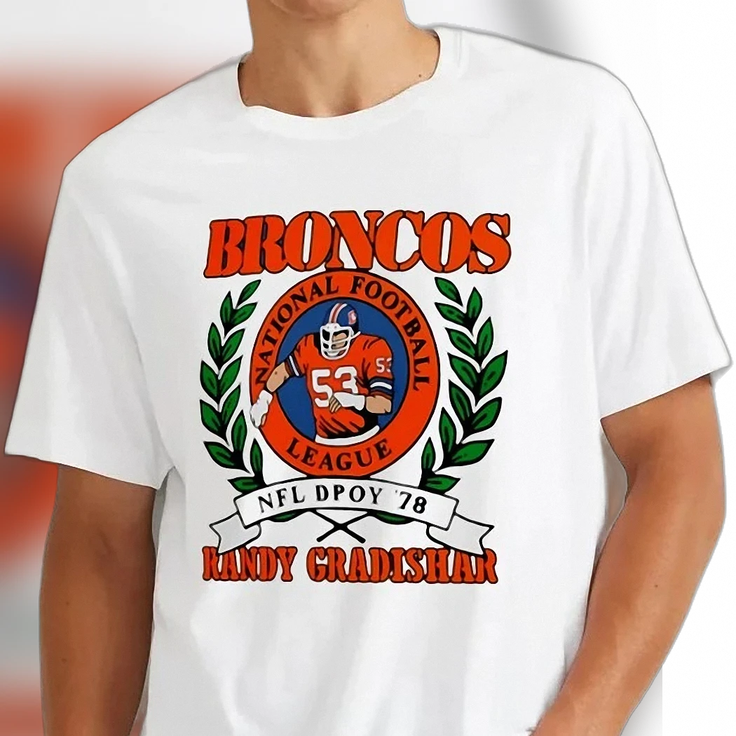 Randy Gradishar 1978 DPOY Denver Broncos Legend Vintage Football Tee Orange Crush Tribute