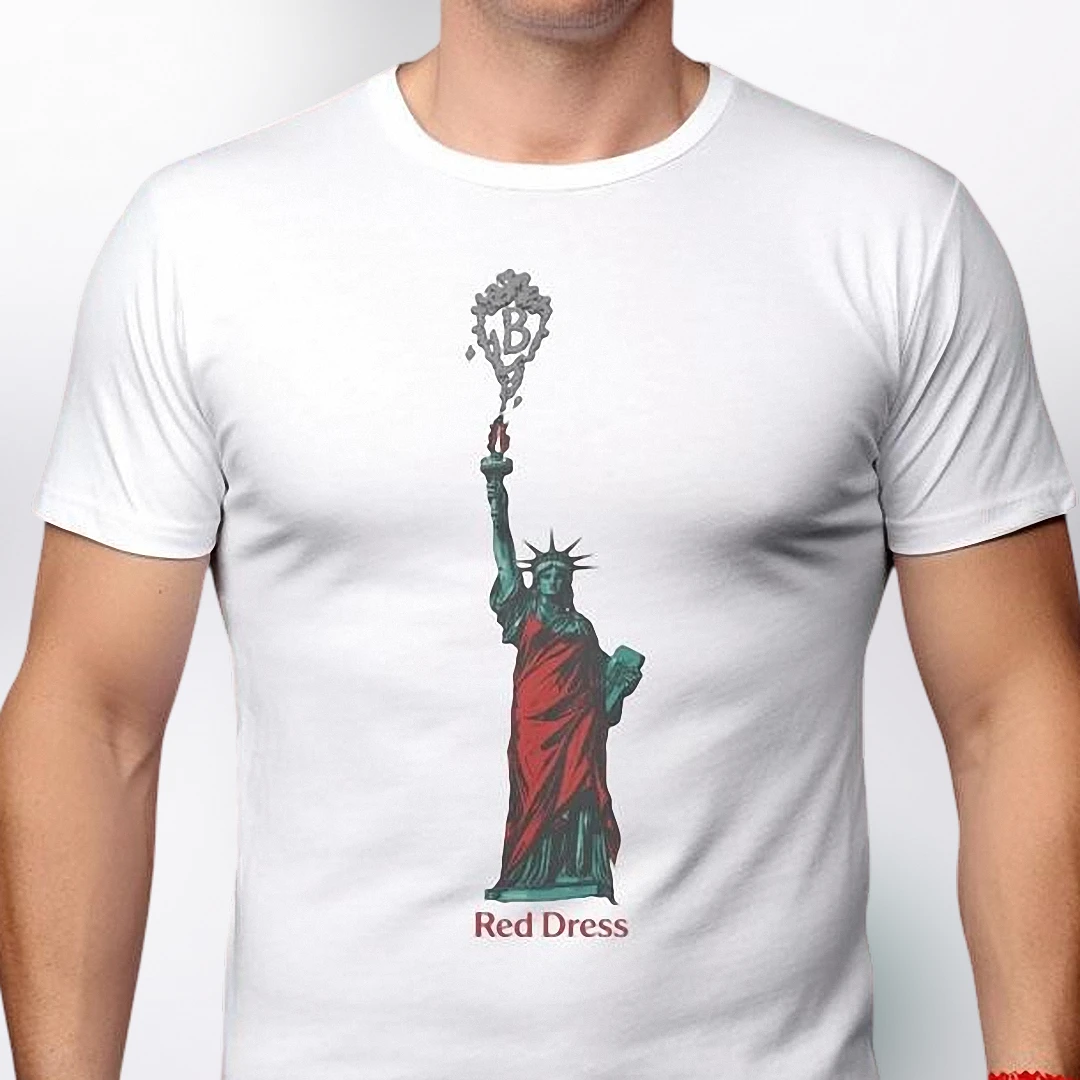 Red Dress Statue of Liberty Tee, Lady Liberty Graphic T-Shirt