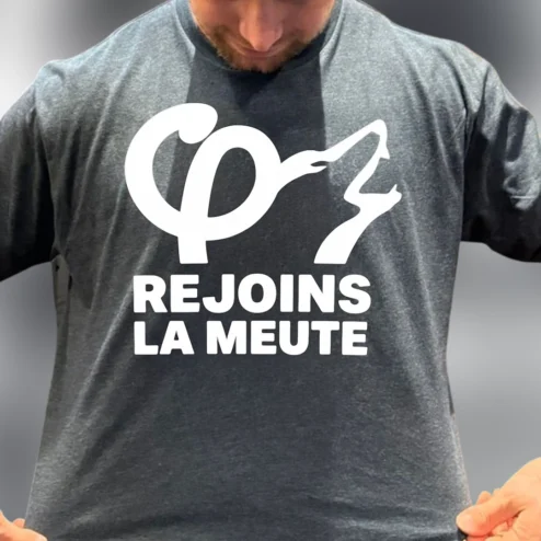 Rejoins La Meute Tee Howling Wolf Phi Slogan Graphic Shirt