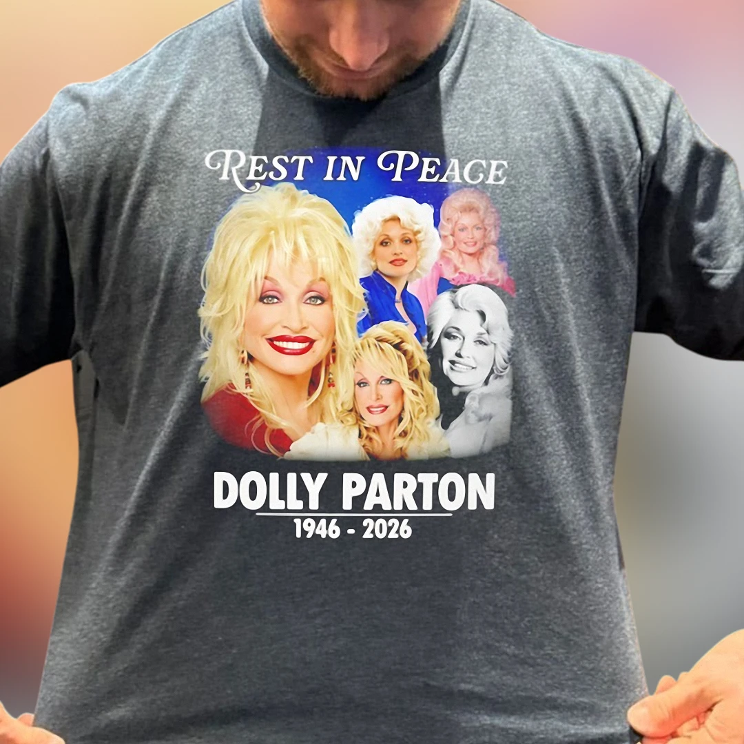 Rest In Peace Dolly Parton 1946-2026 Memorial Tribute Graphic Tee, Country Music Legend T-Shirt Gift for Fans